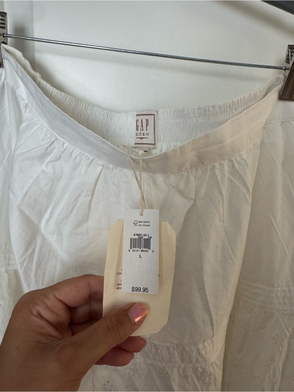 GAP X DOEN WHITE EYELET SKIRT - Picture 3 of 3